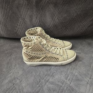 Limited A.S.N High Top Leather Sneakers Womens Sz 8.5 EU39 Beige Casual Shoes.